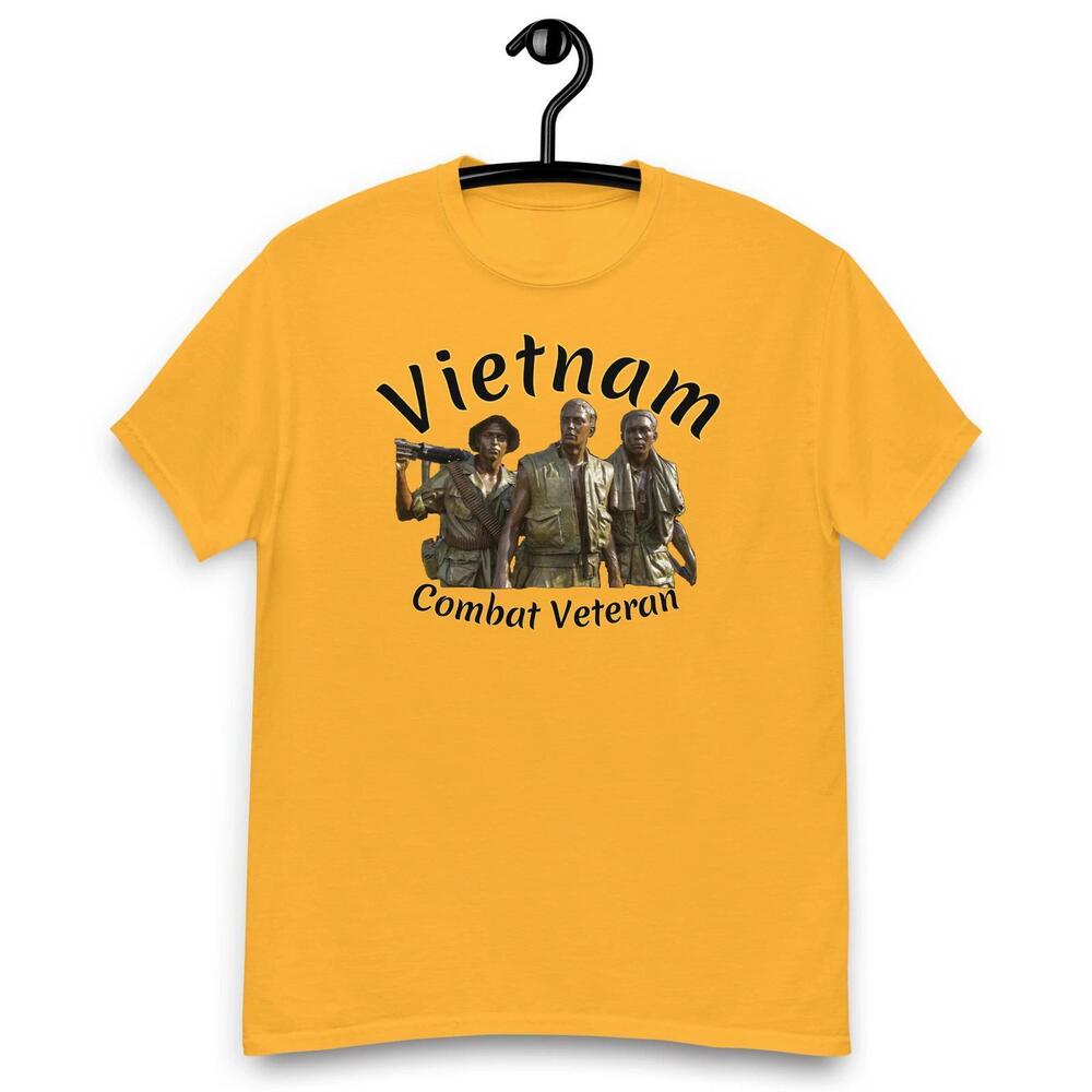 Vietnam Veteran T-Shirt Army Marines Combat Veteran War Mens Tee